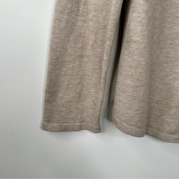 Style & Co Womens Size Medium Pullover Cowl Neck Fringe Knit Sweater Beige - Picture 4 of 7